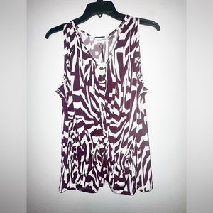 Calvin Klein,‎ BRAND NEW WITH TAGS, Sleeveless Print Shirt with Ruched, XL